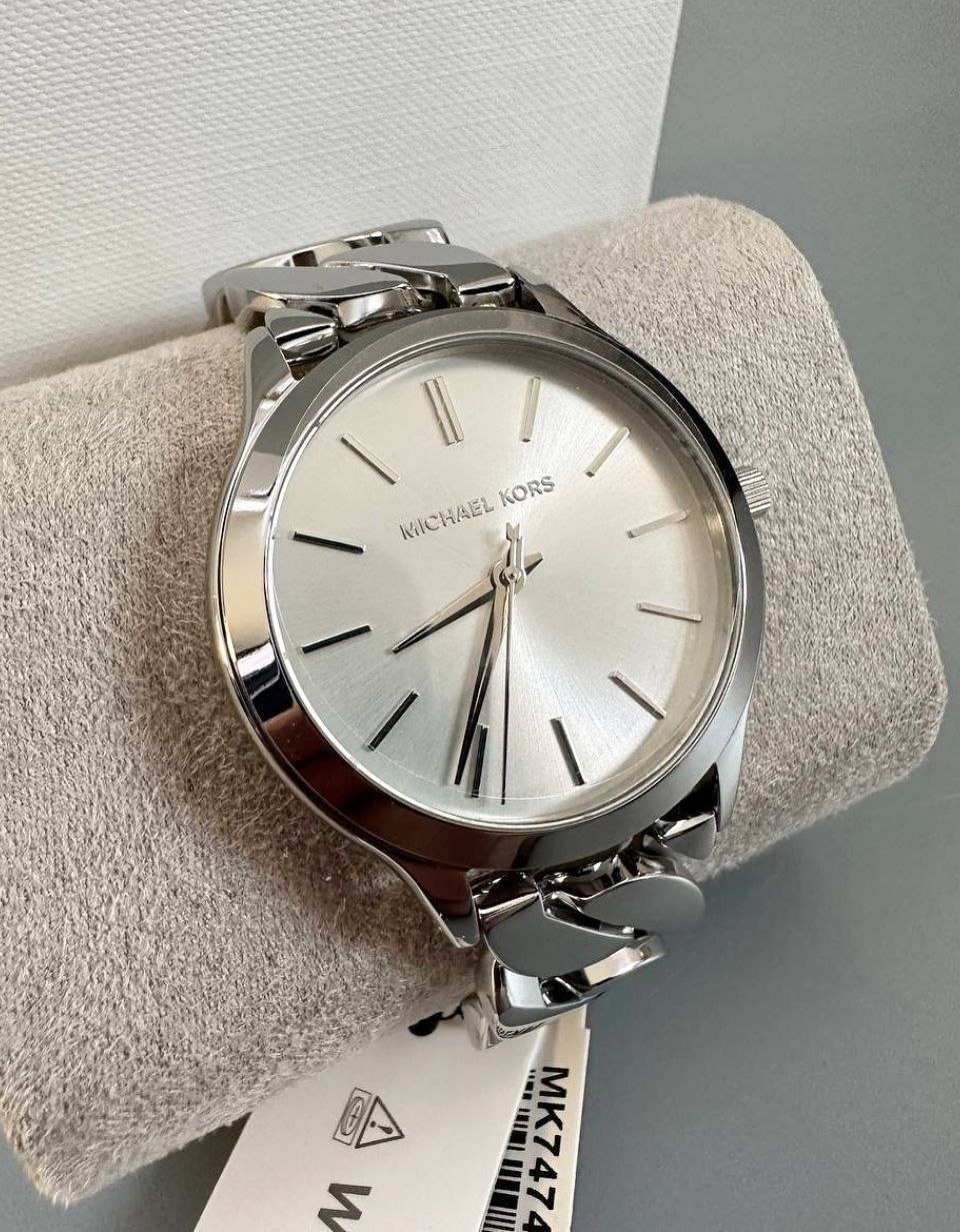 Женские часы Michael Kors Slim Runway Silver Tone Watch