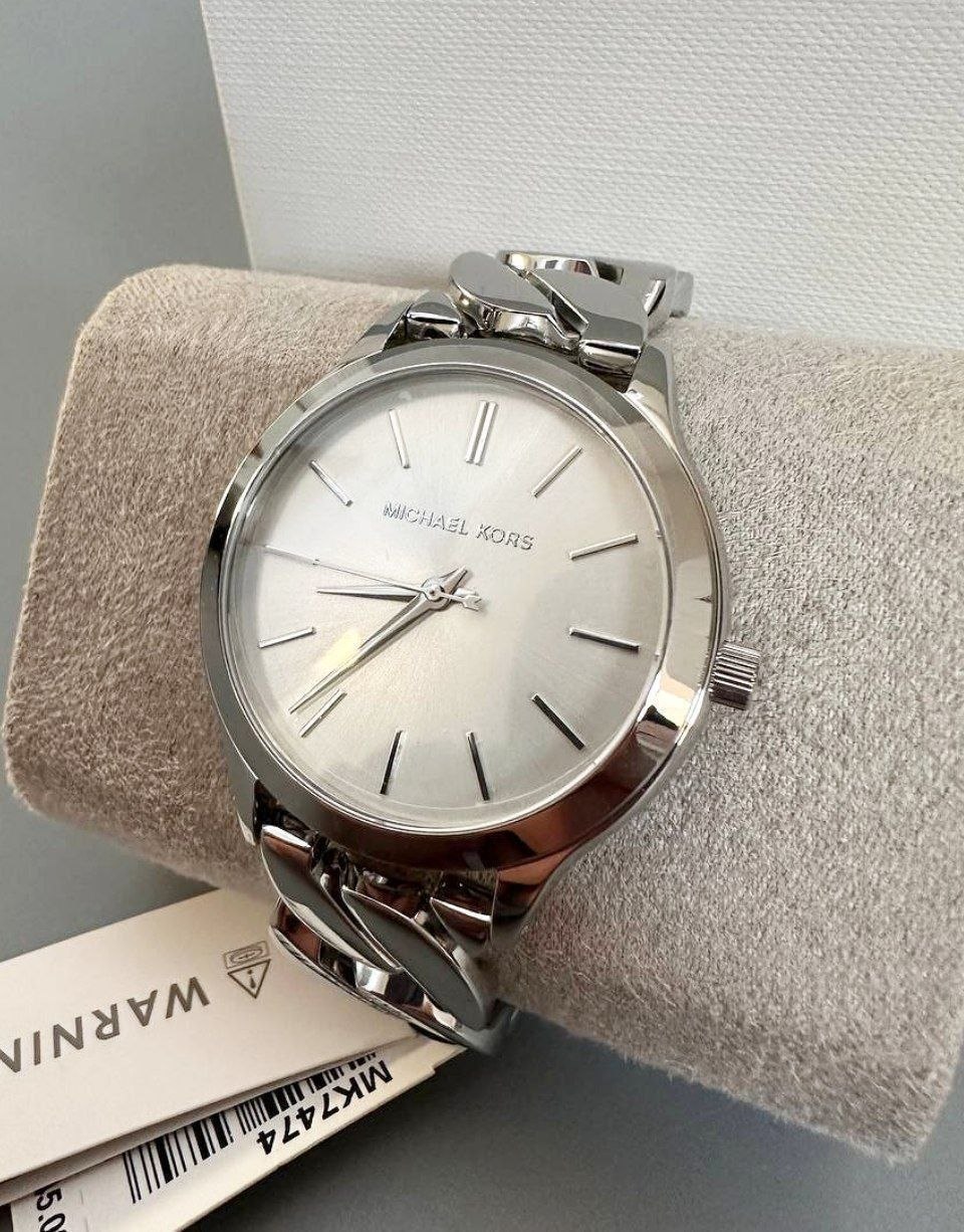 Женские часы Michael Kors Slim Runway Silver Tone Watch