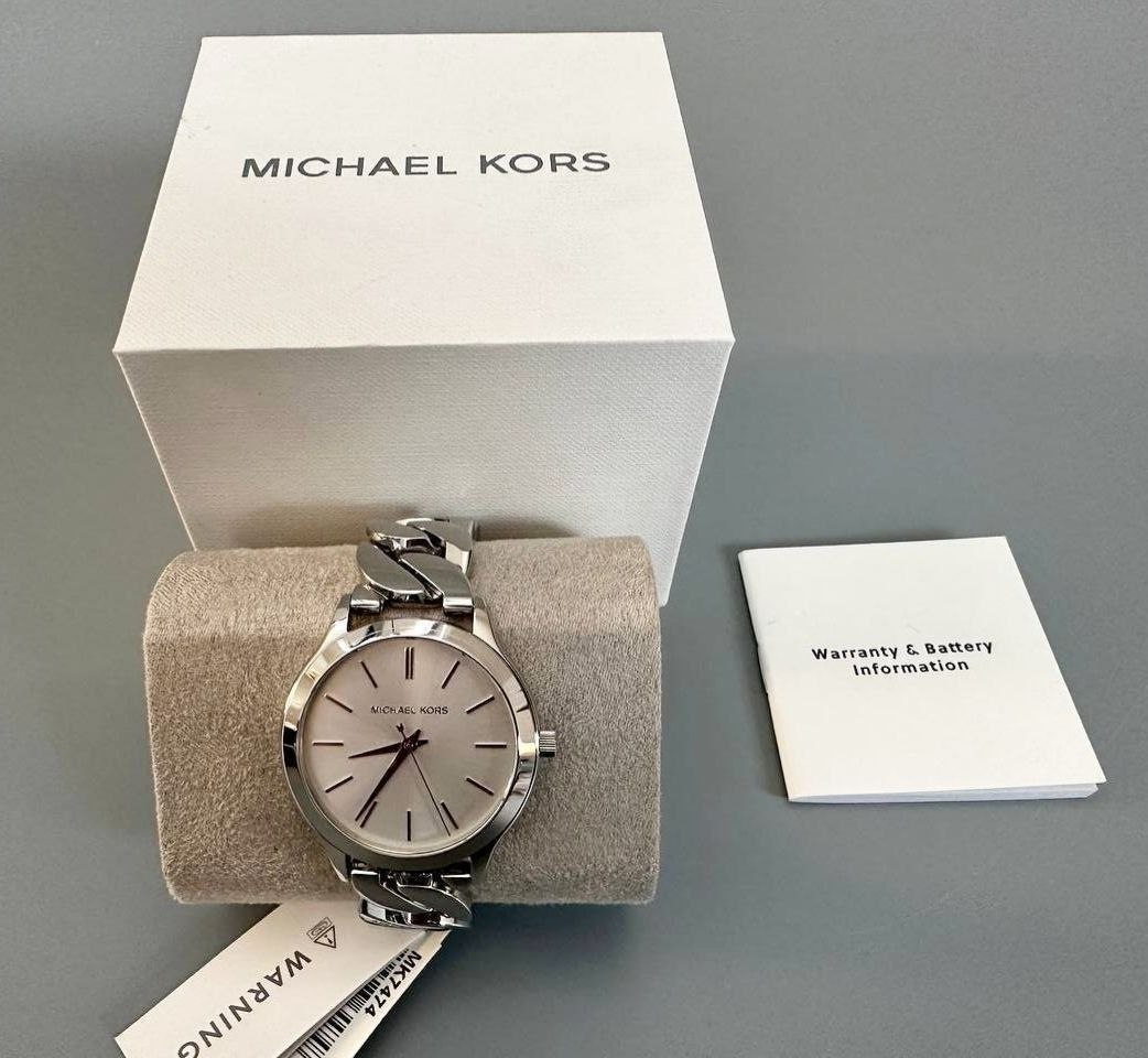 Женские часы Michael Kors Slim Runway Silver Tone Watch