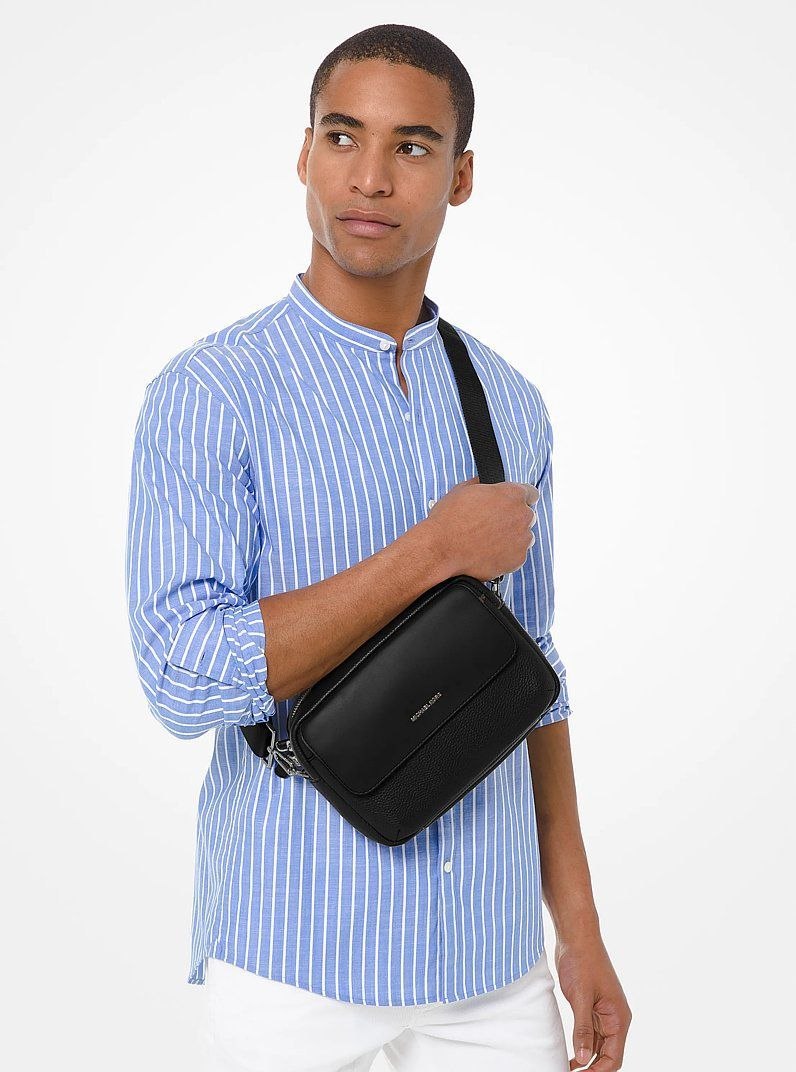 Мужская сумка Michael Kors Hudson Pebbled Leather Crossbody Bag