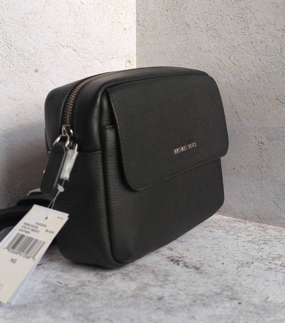Мужская сумка Michael Kors Hudson Pebbled Leather Crossbody Bag