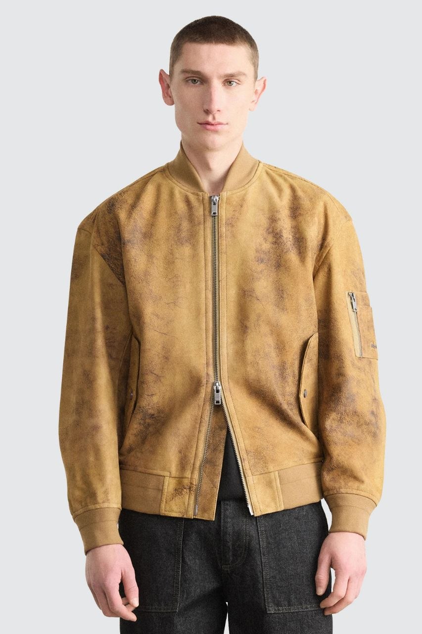 Кожаная куртка бомбер BOSS Orange Jotaco Leather Bomber Jacket