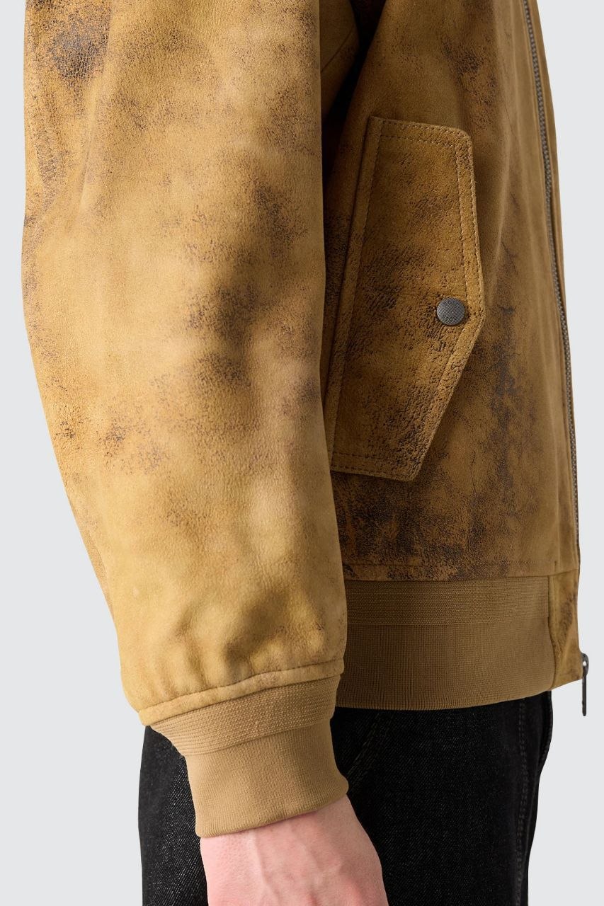 Кожаная куртка бомбер BOSS Orange Jotaco Leather Bomber Jacket
