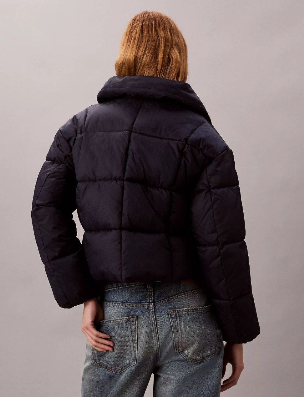 Женская куртка пуховик Calvin Klein Allover Monogram Puffer Jacket 'Blue'