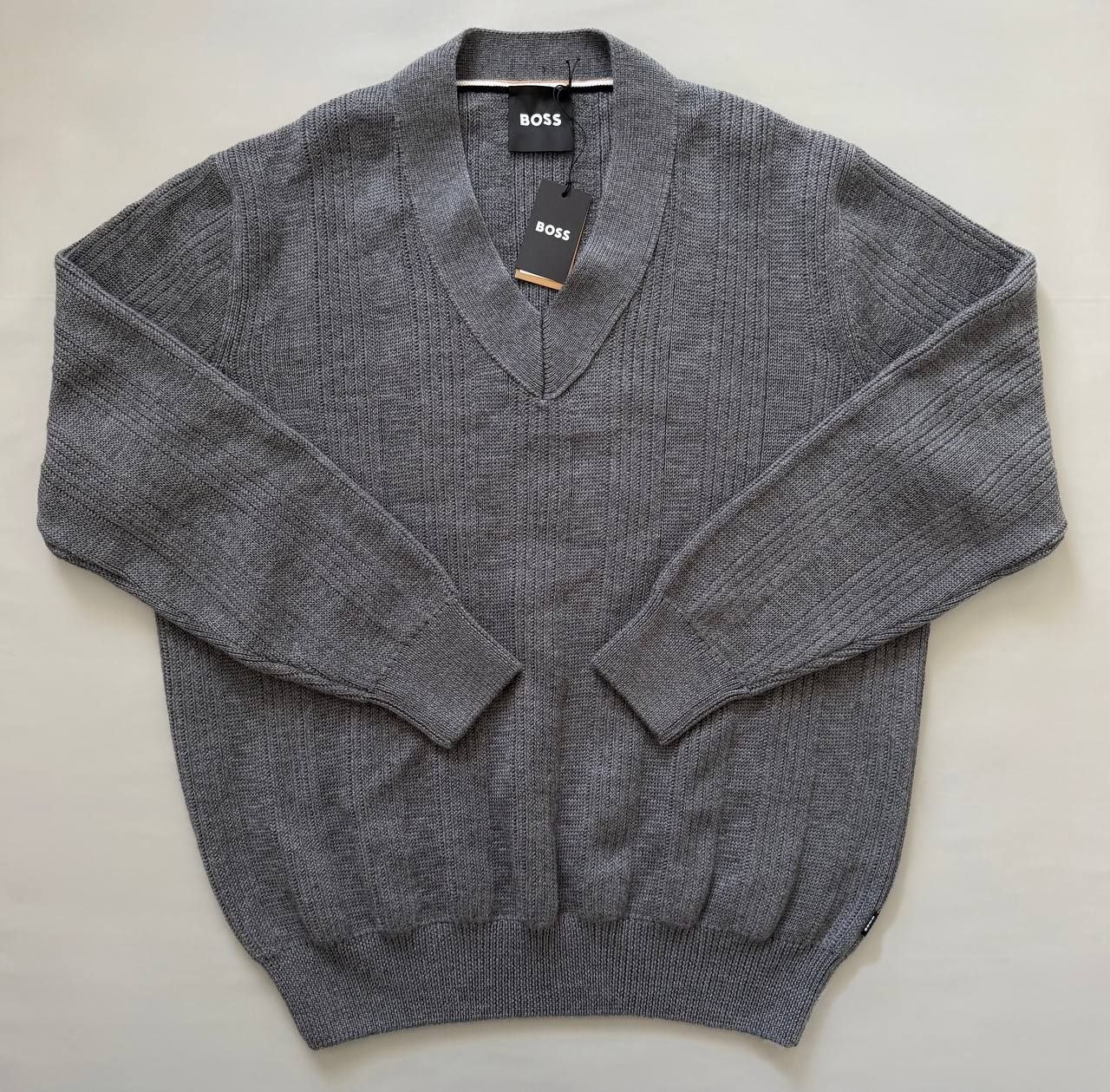 Свитер BOSS H-Birvo Mixed Structure V-Neck Sweater