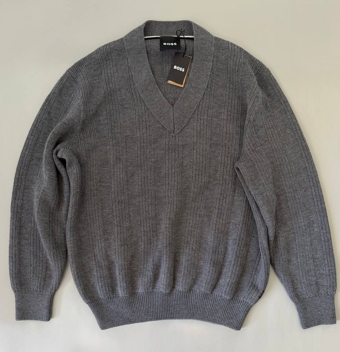Свитер BOSS H-Birvo Mixed Structure V-Neck Sweater