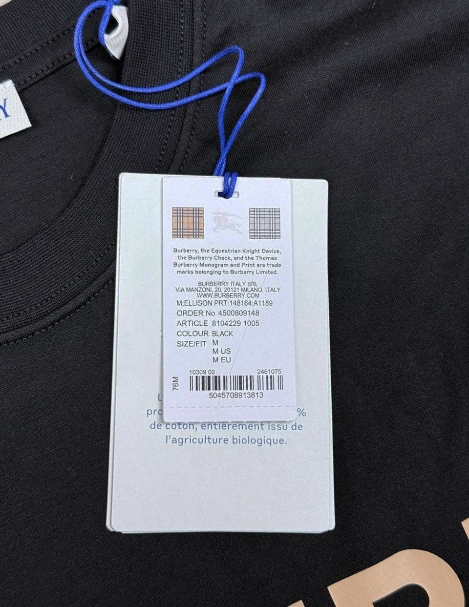 Футболка BURBERRY ENGLAND Ellison Logo Print T-Shirt 'Black'