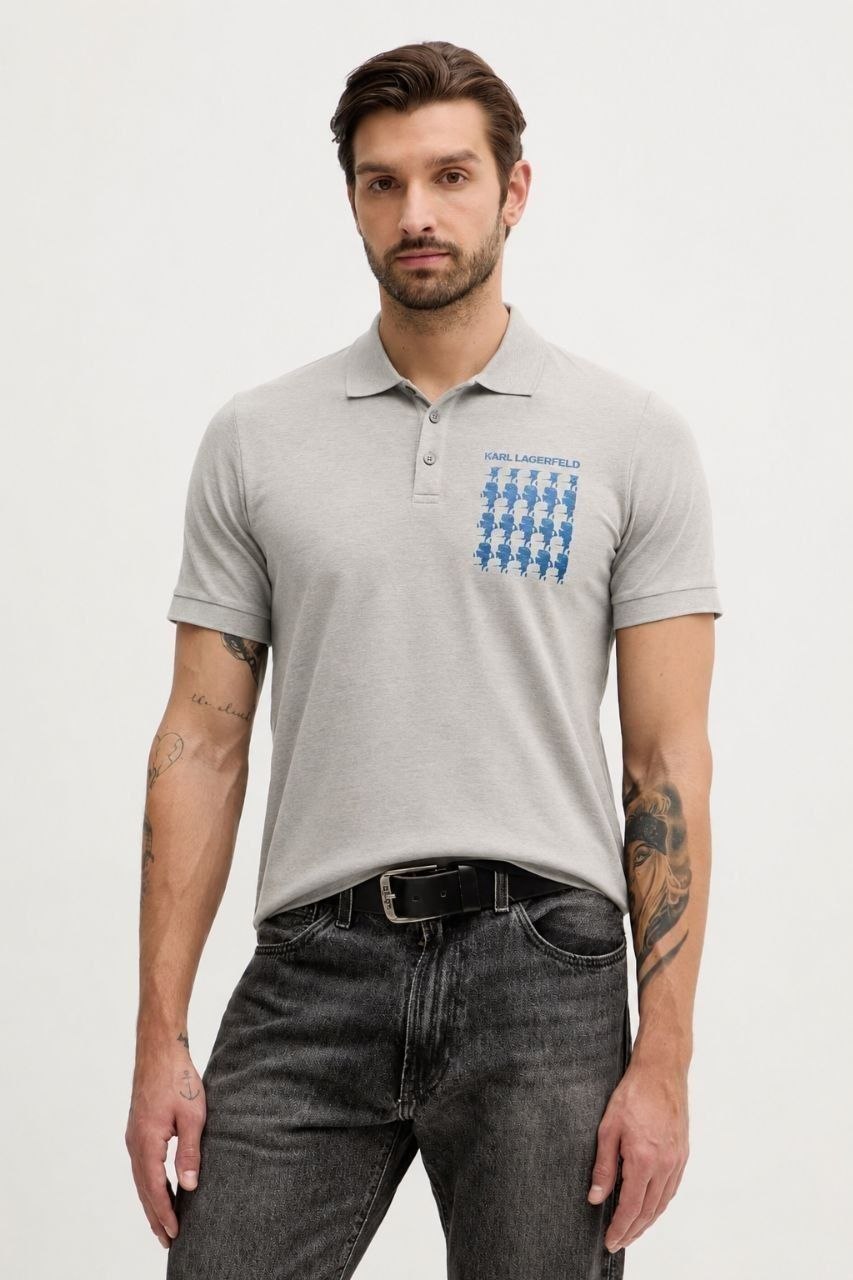 Поло Karl Lagerfeld Black Logo Print Polo 'Black'