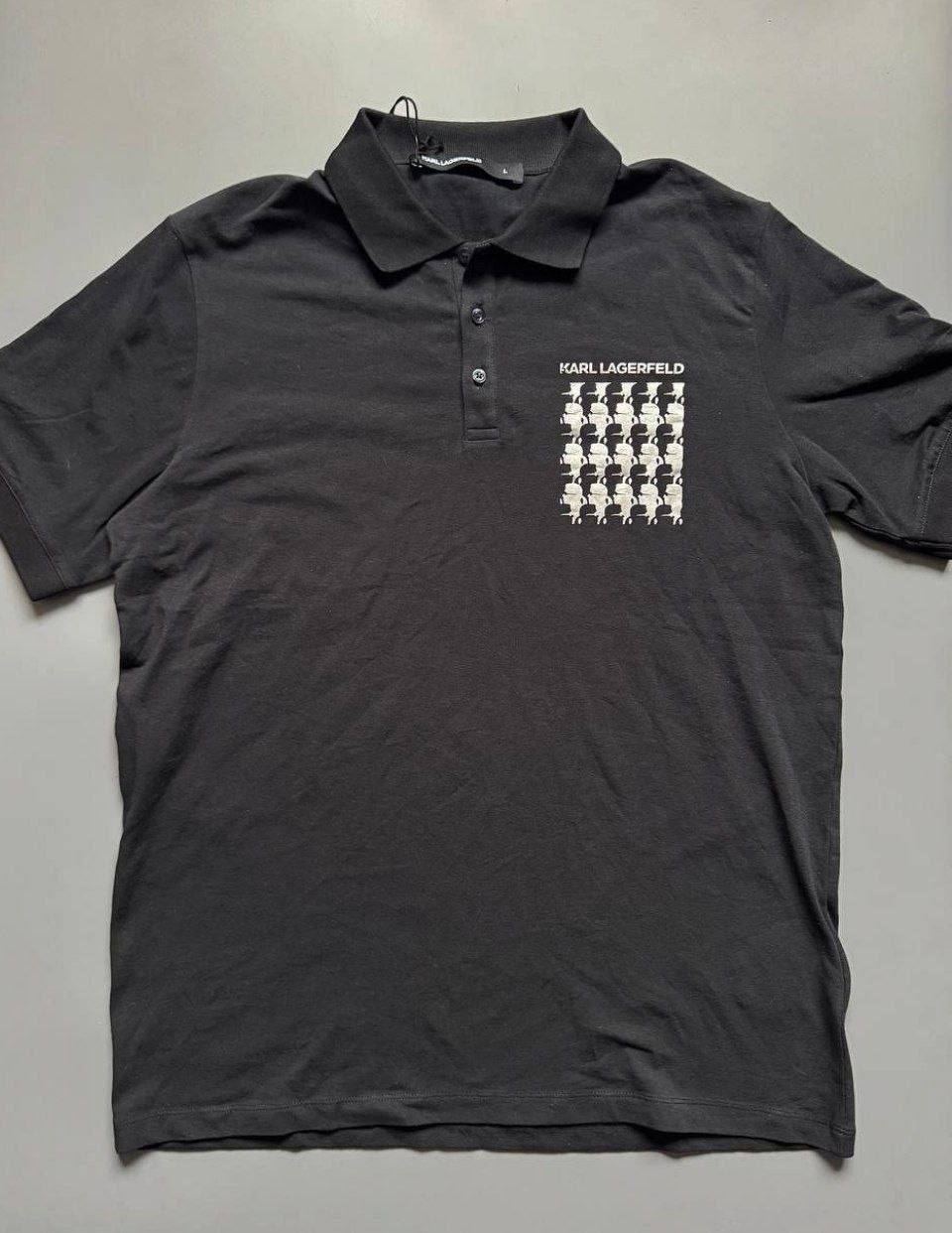 Поло Karl Lagerfeld Black Logo Print Polo 'Black'