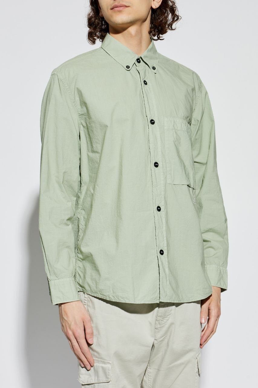 Рубашка Stone Island Comfort Fit Organic Cotton Tela 'Paracadute' Overshirt 'Sage'