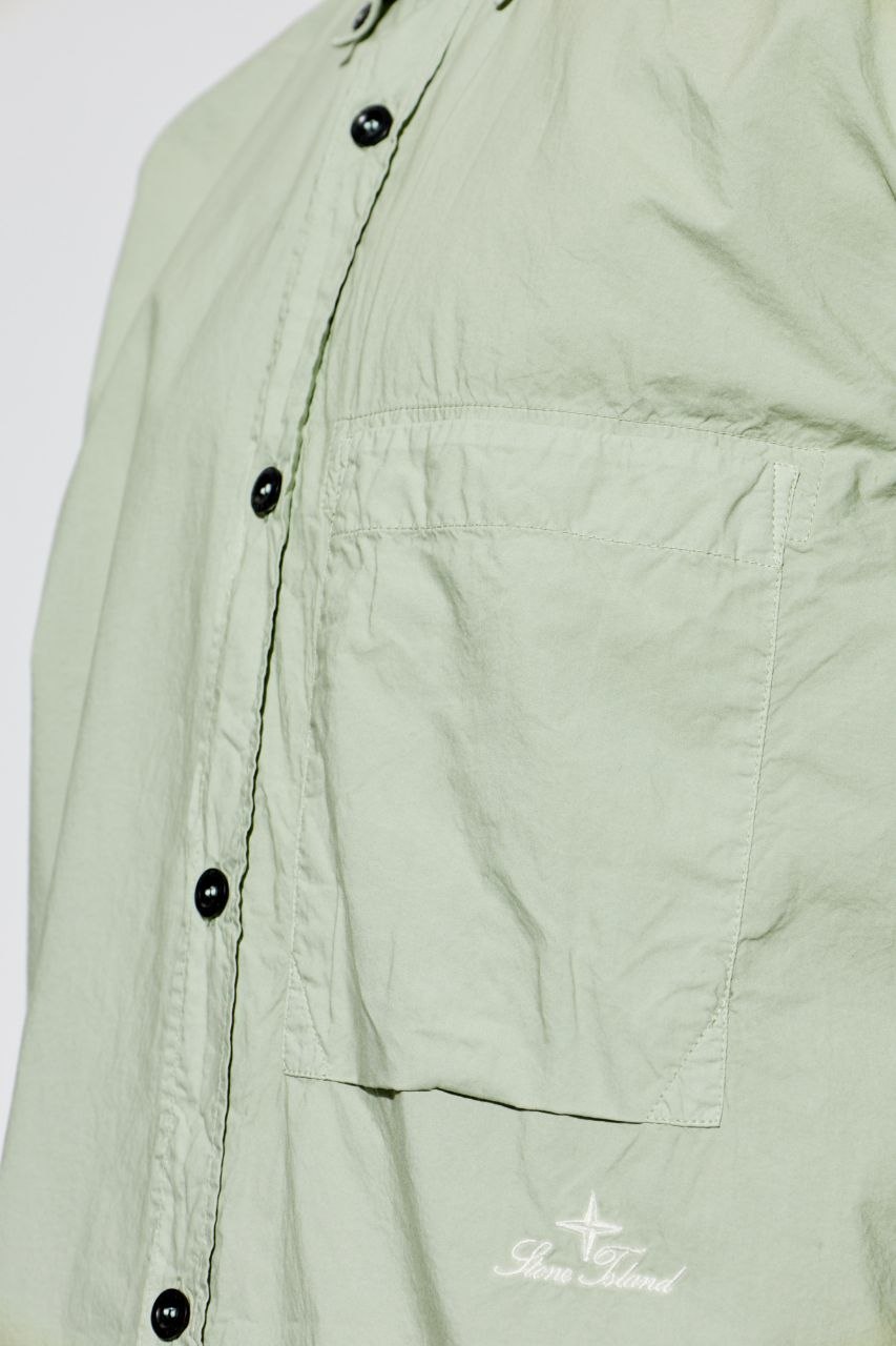 Рубашка Stone Island Comfort Fit Organic Cotton Tela 'Paracadute' Overshirt 'Sage'