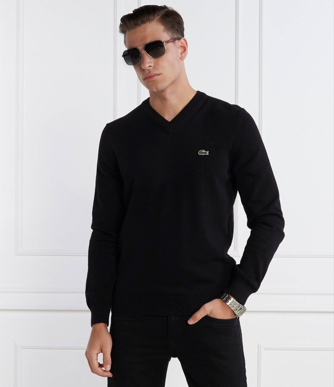 Джемпер Lacoste V Neck Organic Cotton Sweater