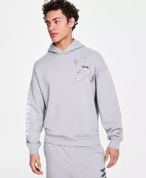 Худи HUGO Nedimo Loose Fit Scribble Logo Hoodie