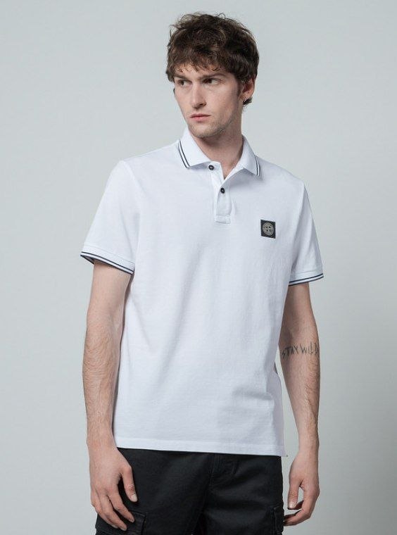 Поло STONE ISLAND Slim Fit Stretch 'White'