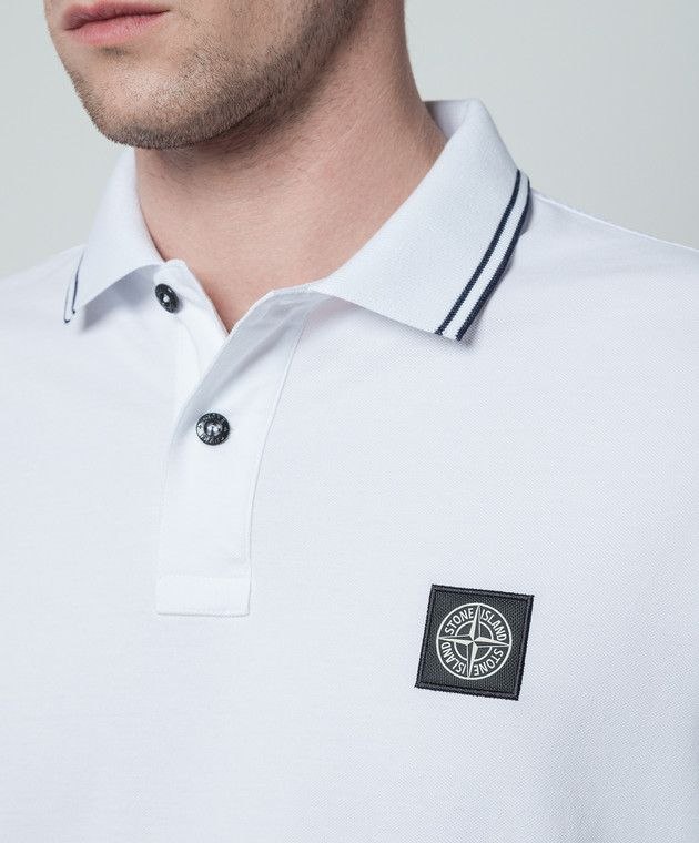 Поло STONE ISLAND Slim Fit Stretch 'White'