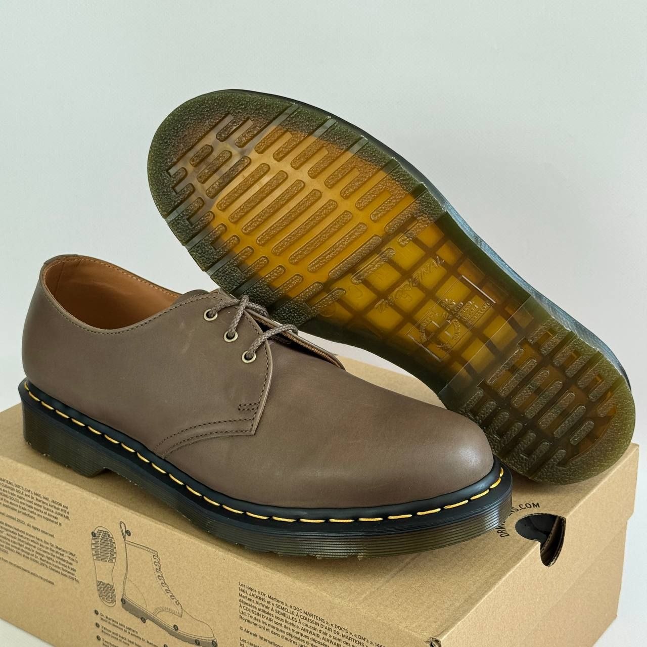 Мужские туфли Dr. Martens 1461 Carrara Leather Oxford Shoes 'Olive'