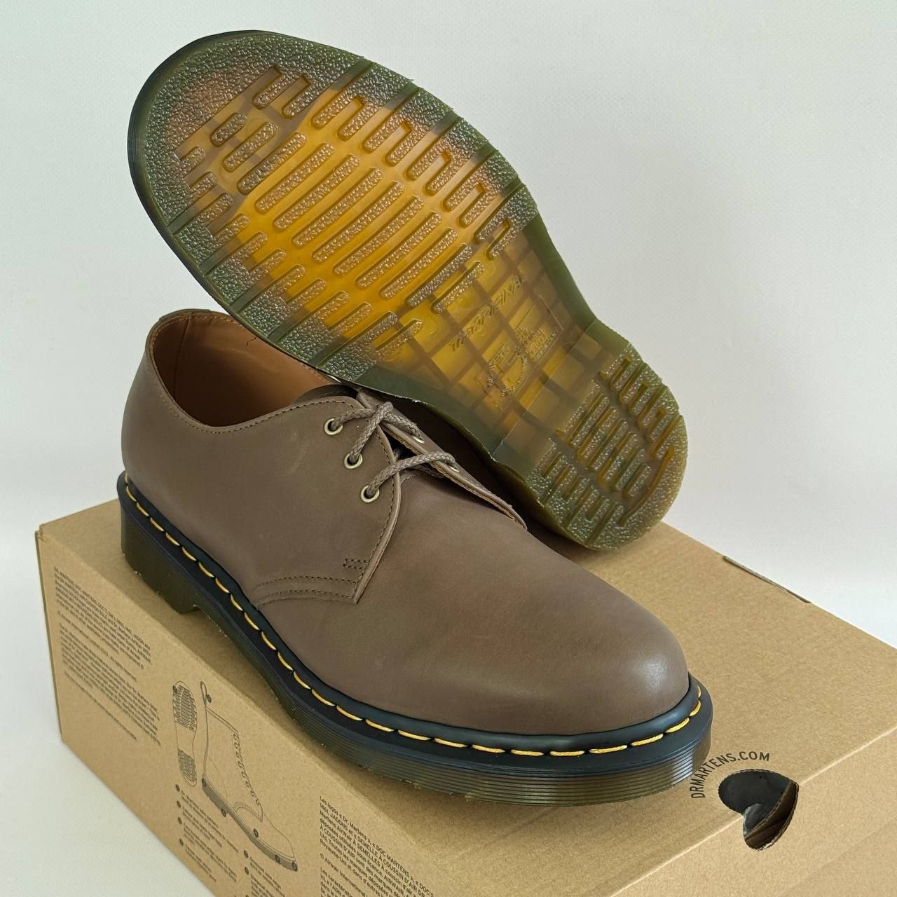 Мужские туфли Dr. Martens 1461 Carrara Leather Oxford Shoes 'Olive'