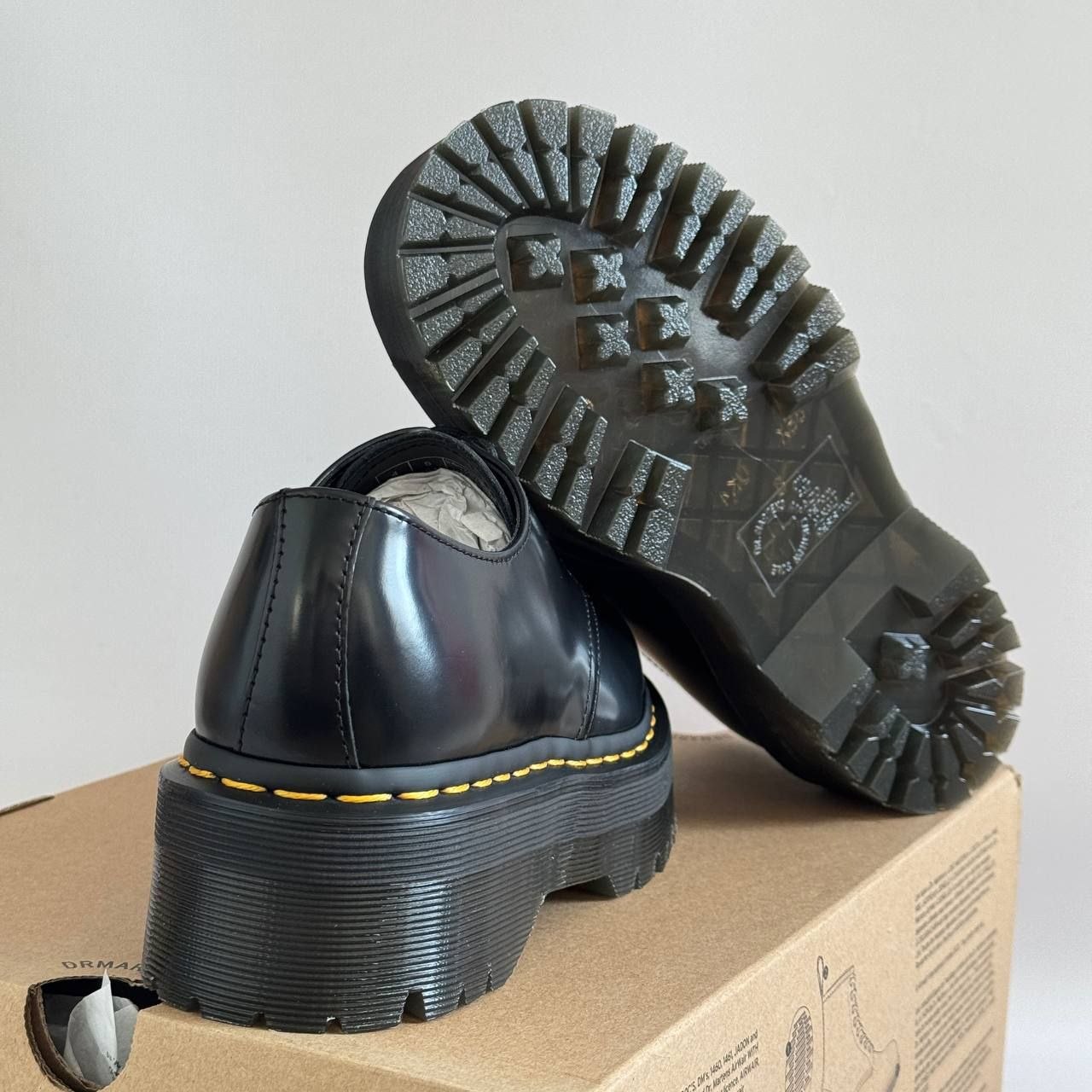 Женские ботинки / туфли Dr. Martens 1461 Quad Smooth Leather Platform Shoes