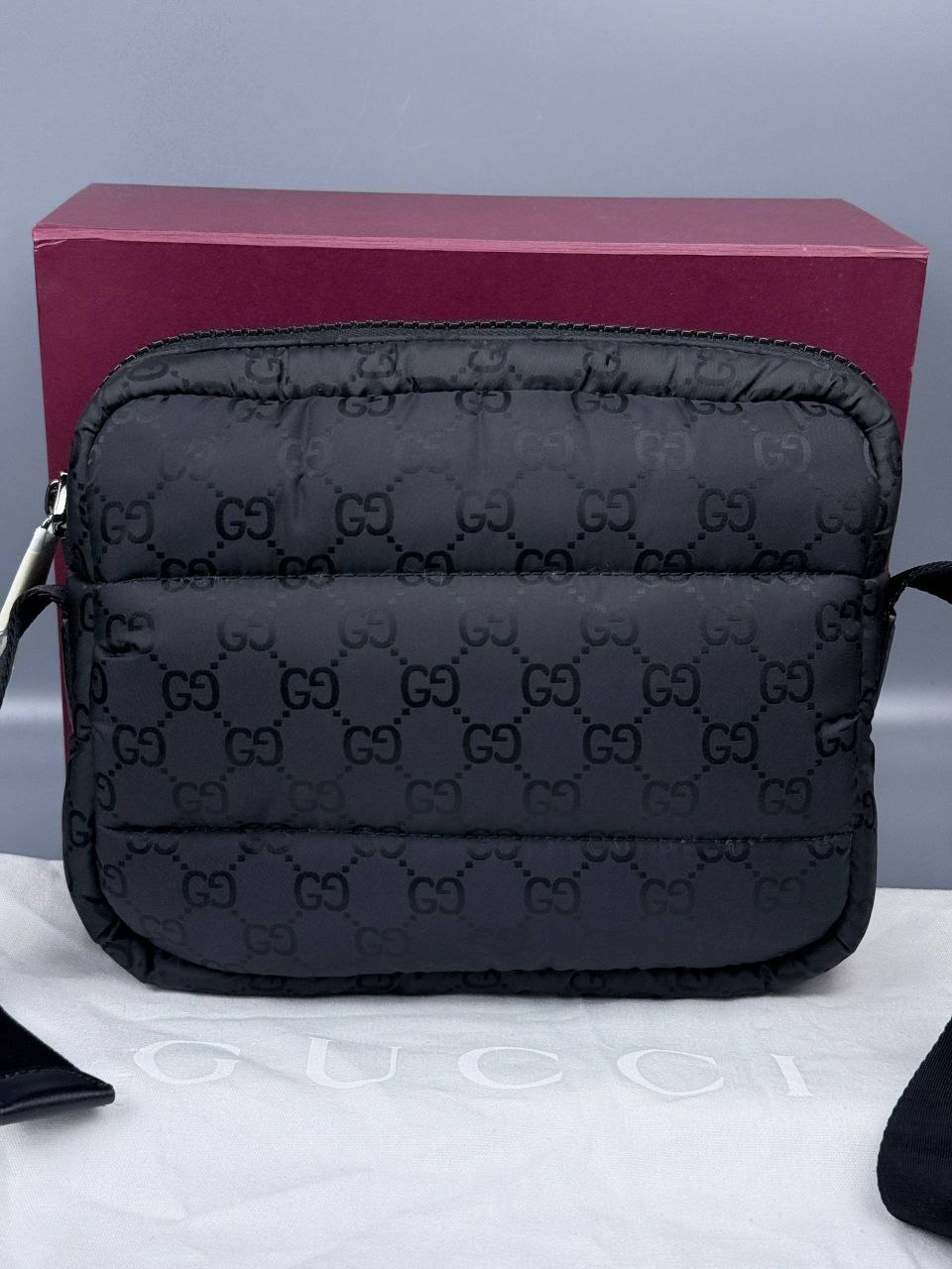 Сумка Gucci Black GG Fabric Crossbody Bag
