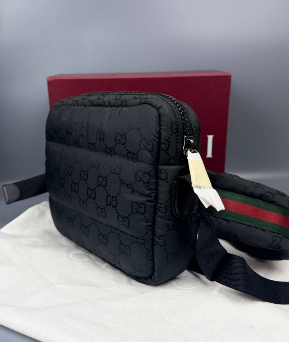 Сумка Gucci Black GG Fabric Crossbody Bag
