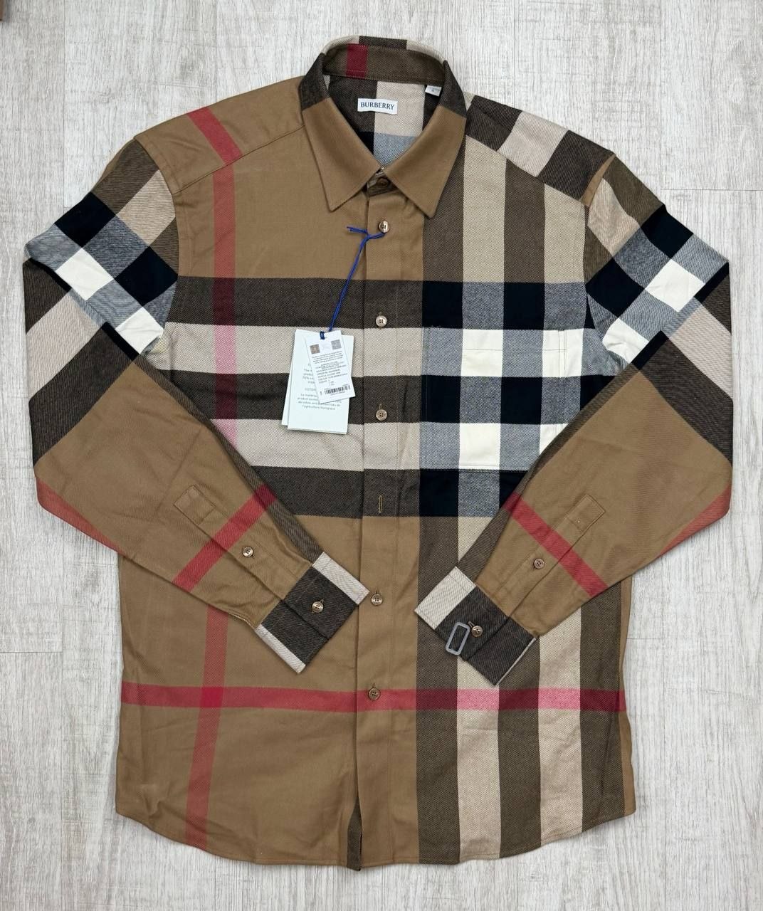 Рубашка Burberry Claverdon Check Shirt 'Taupe Brown'