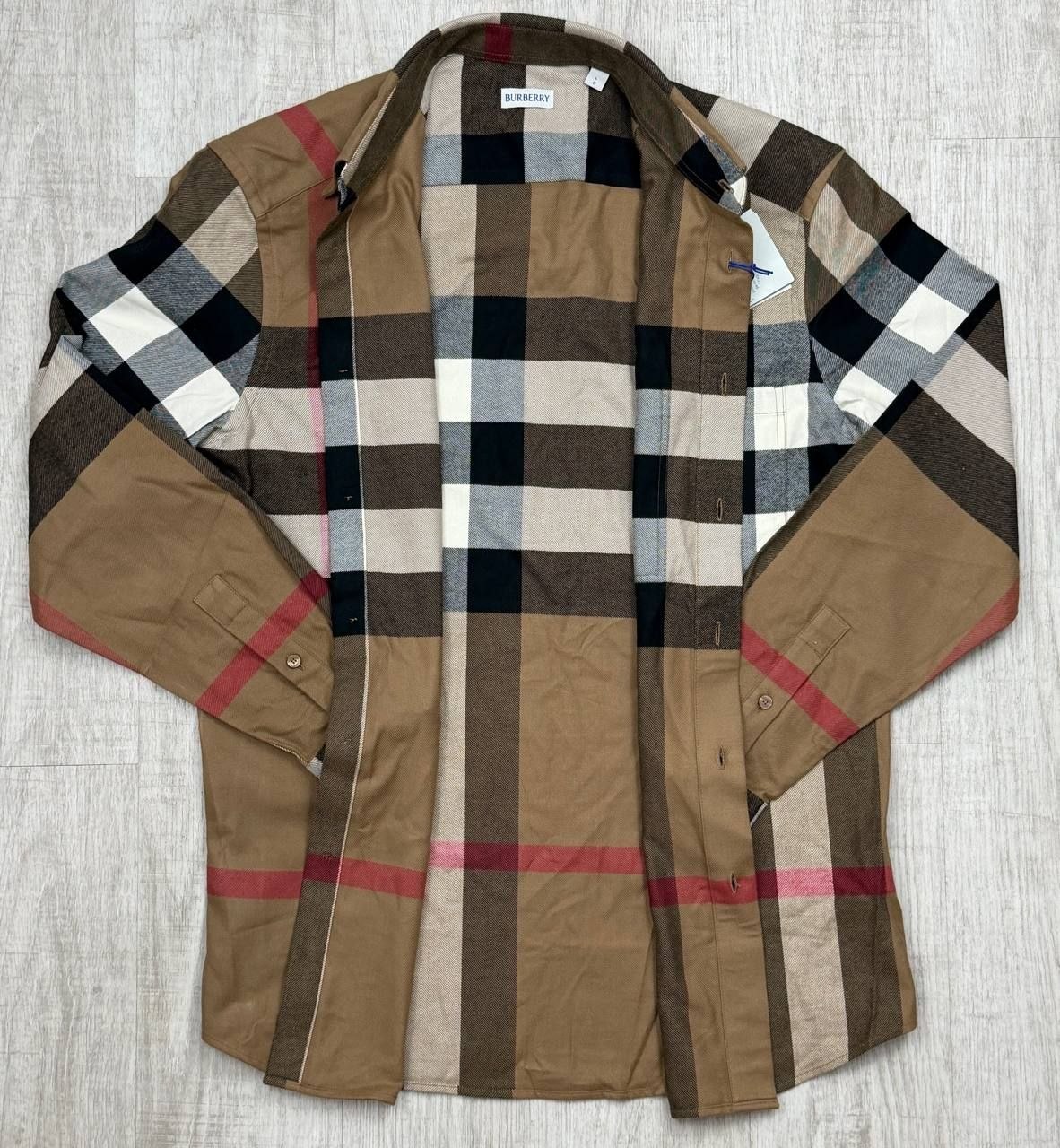 Рубашка Burberry Claverdon Check Shirt 'Taupe Brown'