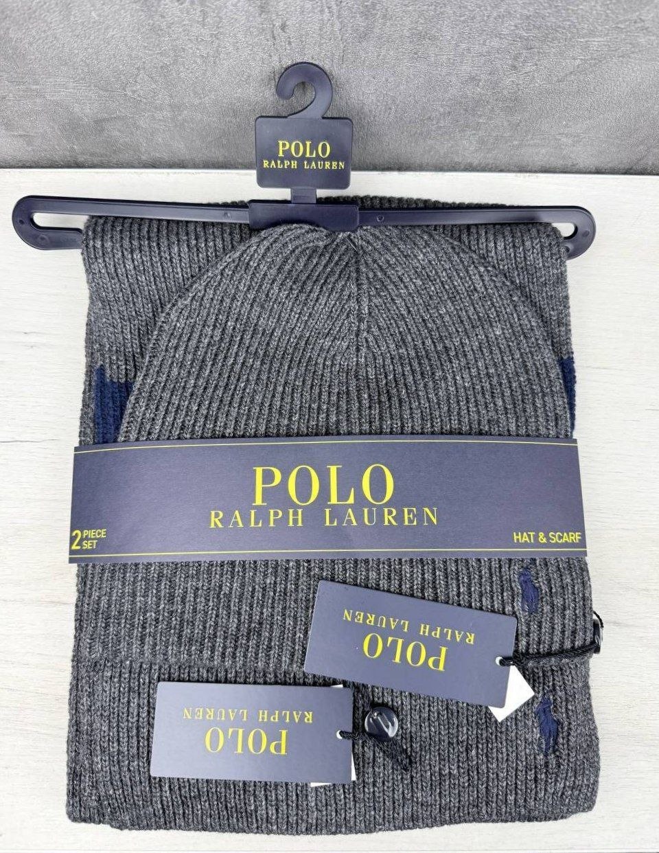 Набор шапка + шарф Polo Ralph Lauren Rugby Stripe Hat and Scarf Gift Set