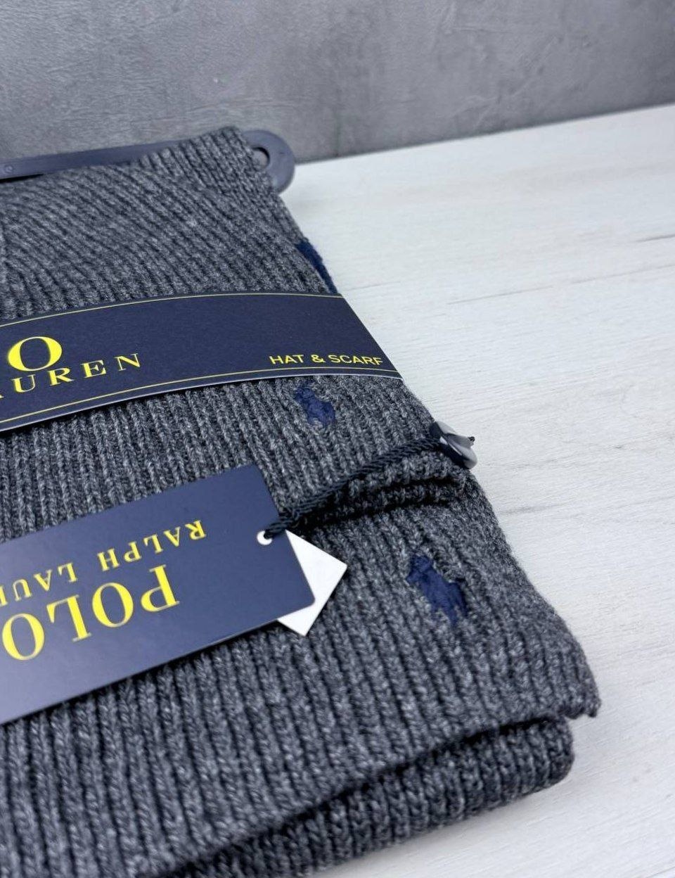 Набор шапка + шарф Polo Ralph Lauren Rugby Stripe Hat and Scarf Gift Set
