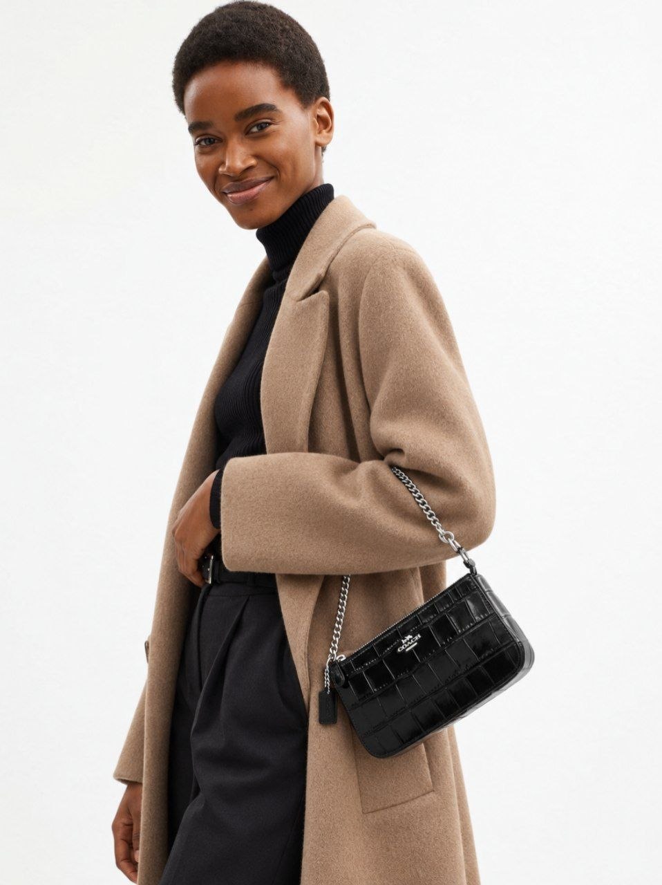 Сумка / клатч Coach Nolita 19 'Silver Black'