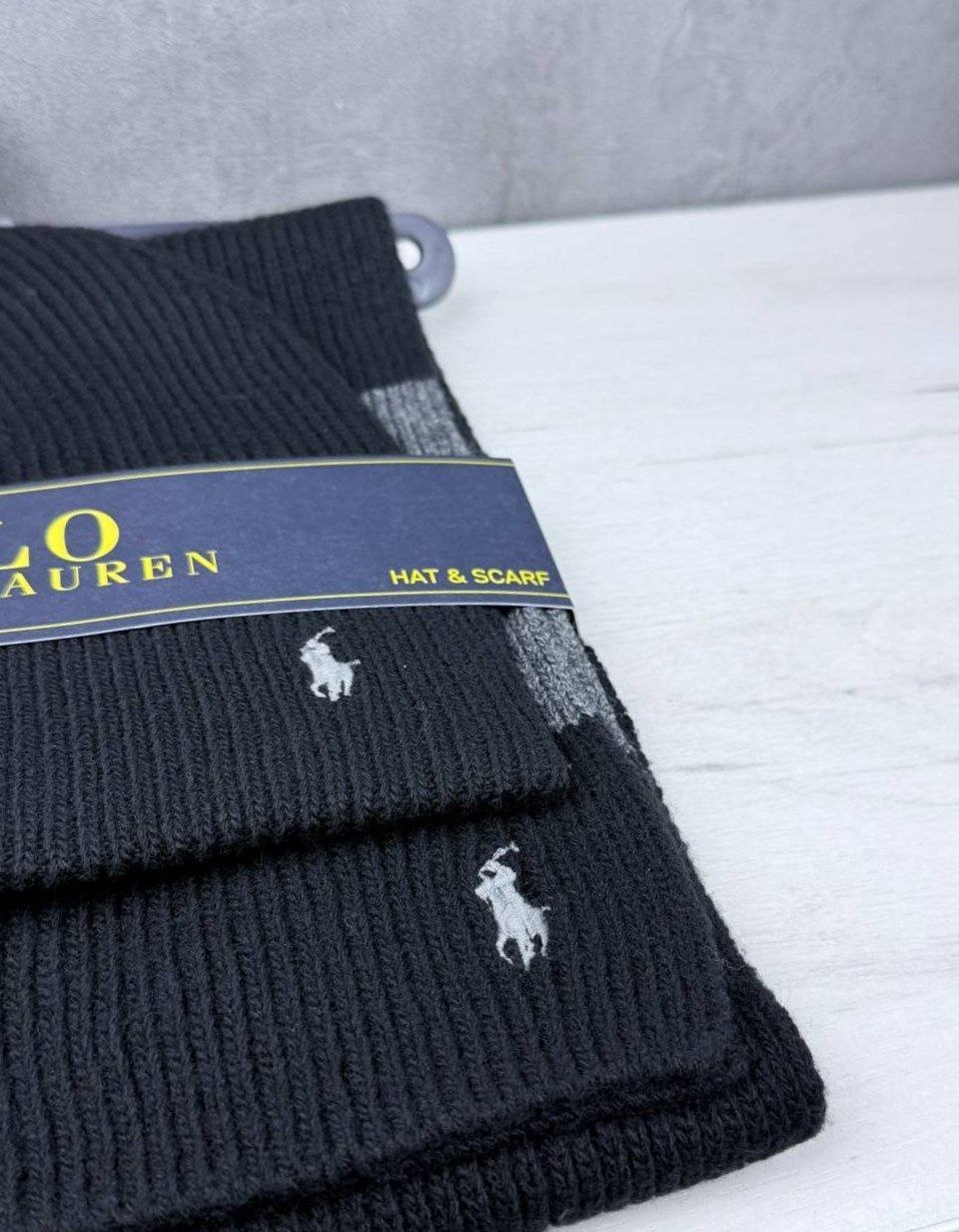 Набор шапка + шарф Polo Ralph Lauren Rugby Stripe Hat and Scarf Gift Set