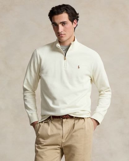 Пуловер кофта Ralph Lauren Luxury Quarter Zip Sweat 'Chic Cream'