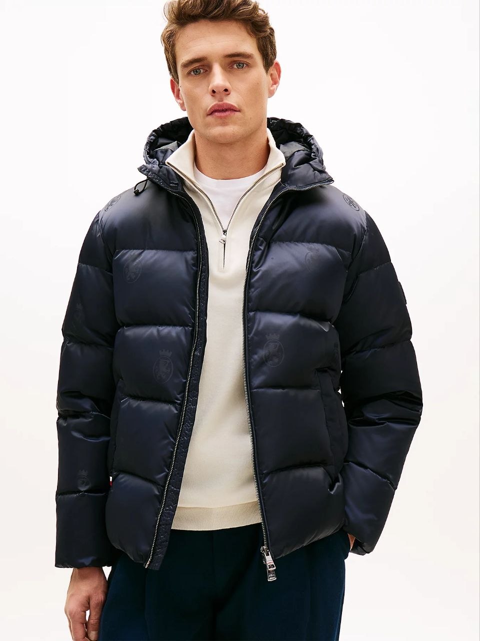 Пуховик куртка Tommy Hilfiger TH Crest Print Down Puffer Jacket