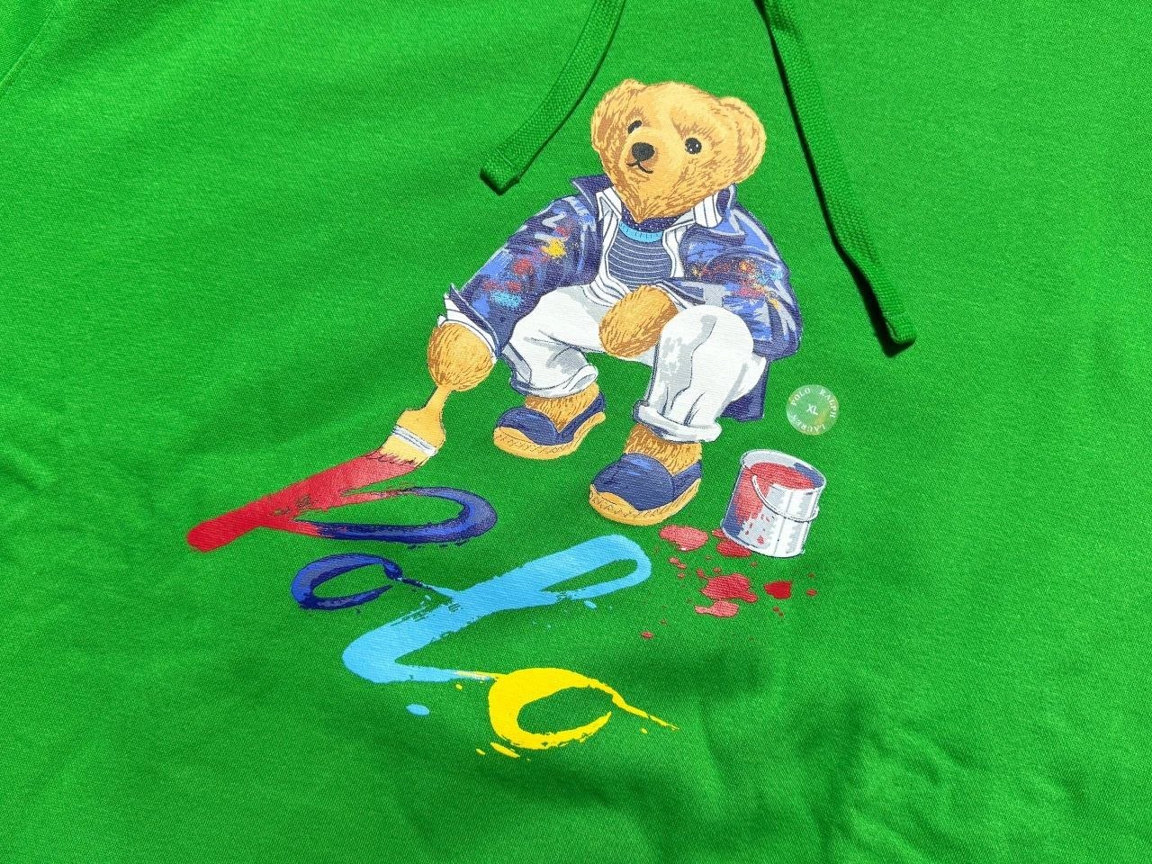 Худи толстовка Ralph Lauren Teddy Painting Bear Fleece Hoodie