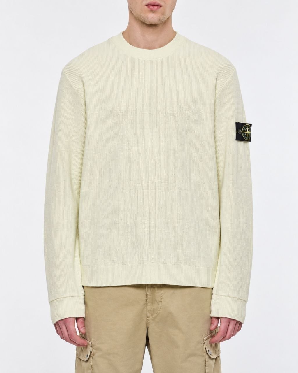 Лёгкий свитер джемпер Stone Island 62656 Nylon Jersey Base with Thin Cotton Ribbing