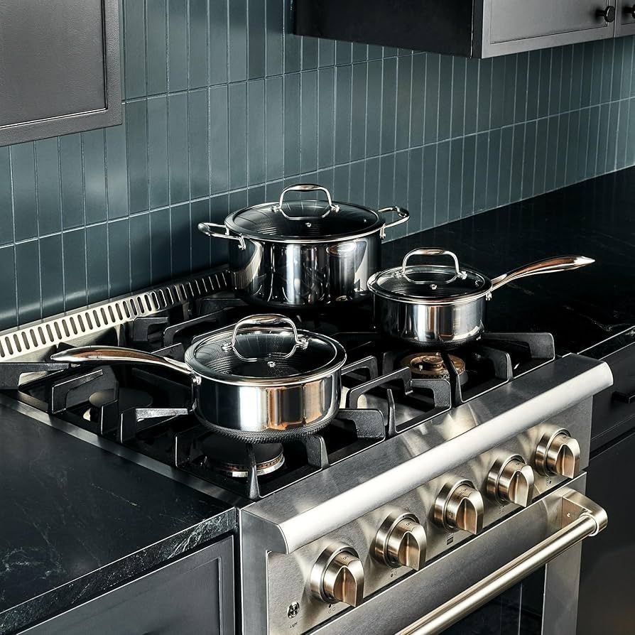 Набор кастрюль HexClad 6 Piece Hybrid Cookware Set