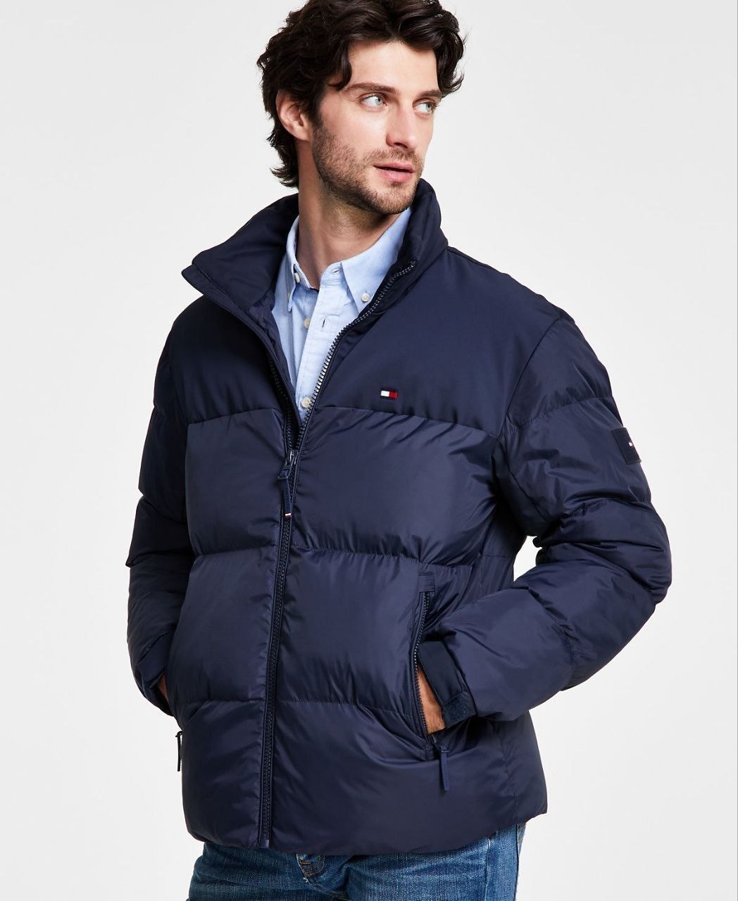Куртка пуховик Tommy Hilfiger Mixed Media Puffer Jacket 'Midnight'