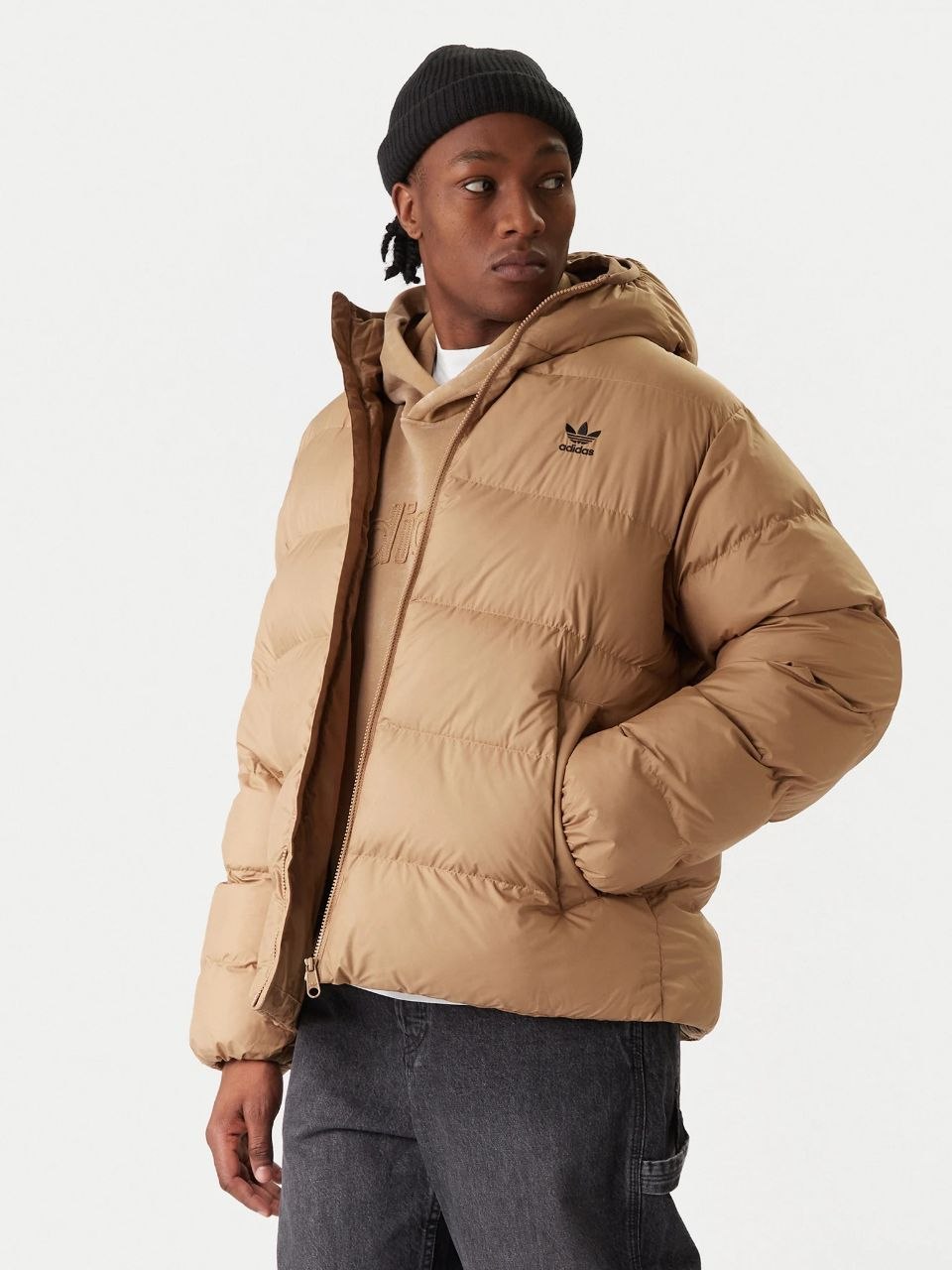 Куртка adidas Originals Tonal Hooded Puffer Jacket 'Cardboard'