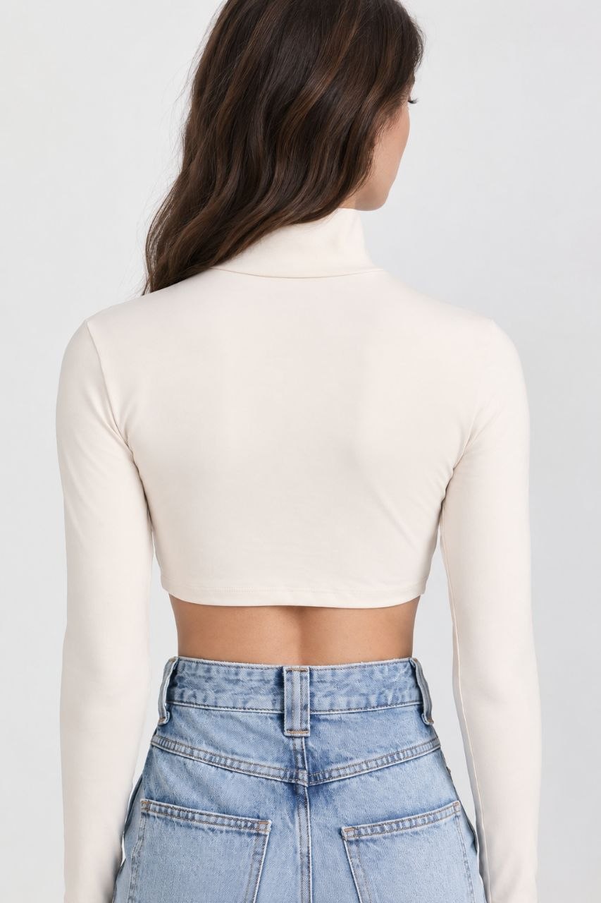 Женский топ Susana Monaco Twist Mock Neck Crop Top