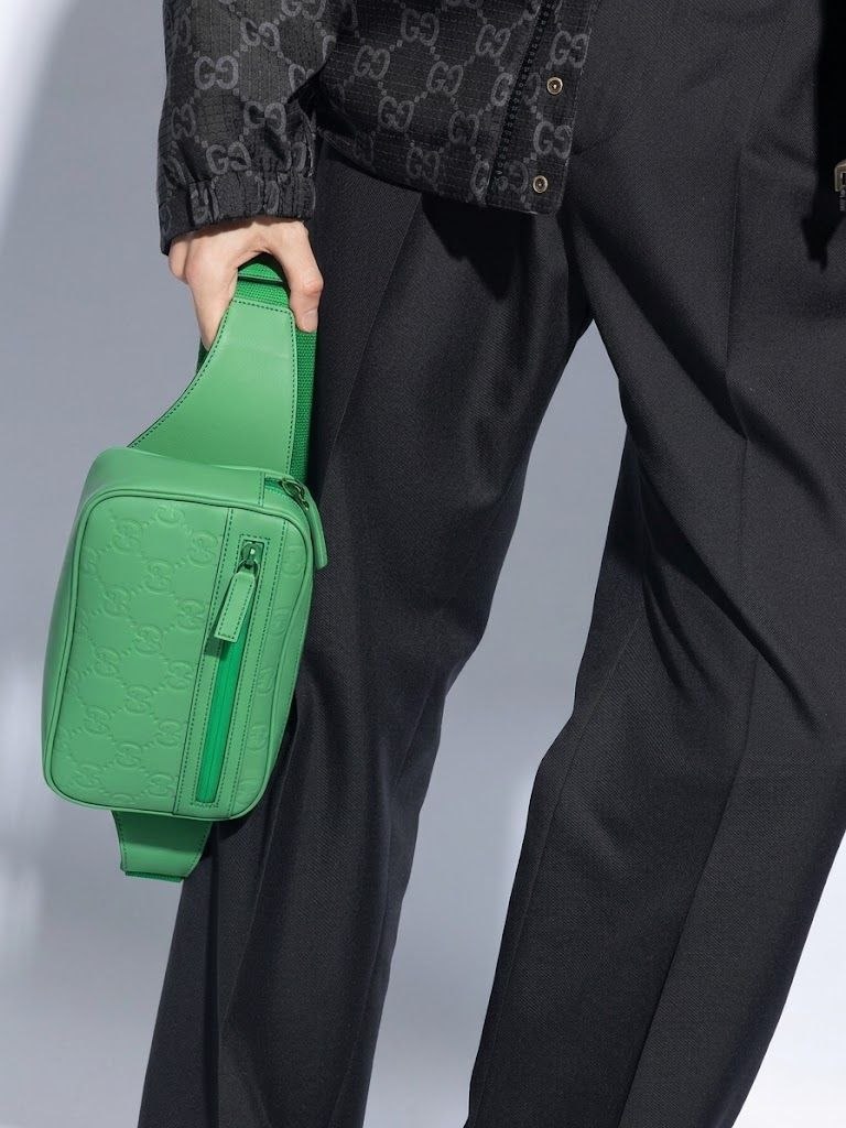 Сумка поясная / через плечо Gucci GG Rubber Effect Belt Bag Body Bag 'New Shamrock'