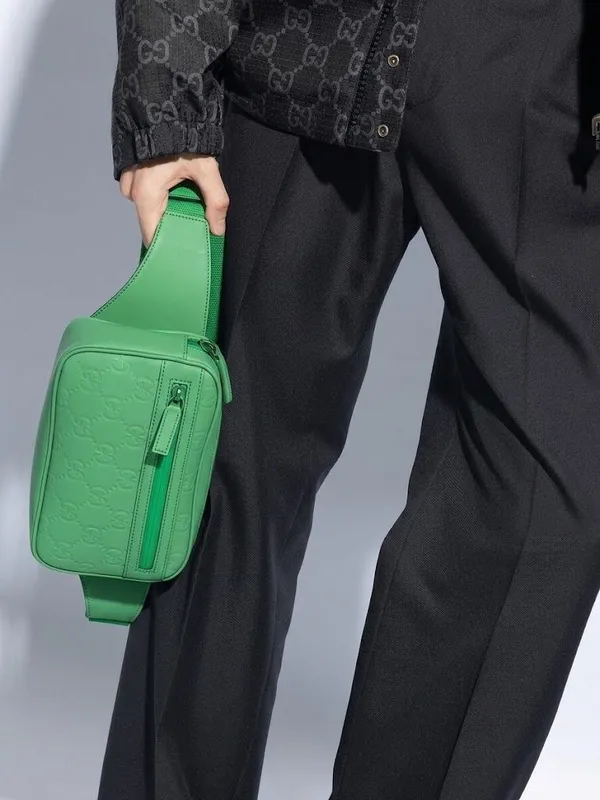 Сумка поясная / через плечо Gucci GG Rubber Effect Belt Bag Body Bag 'New Shamrock'